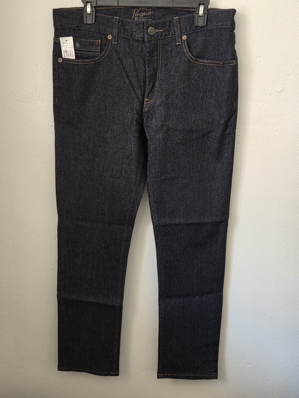 Original Penguin Men's Dark Blue Slim-straight Fit Jeans